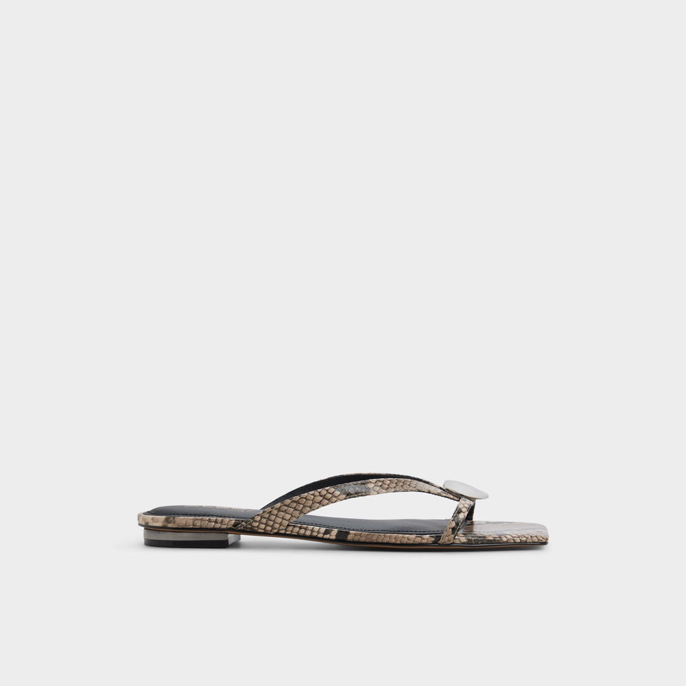 Aldo Iliria White/Black Women's Flats - Slide sandal Women