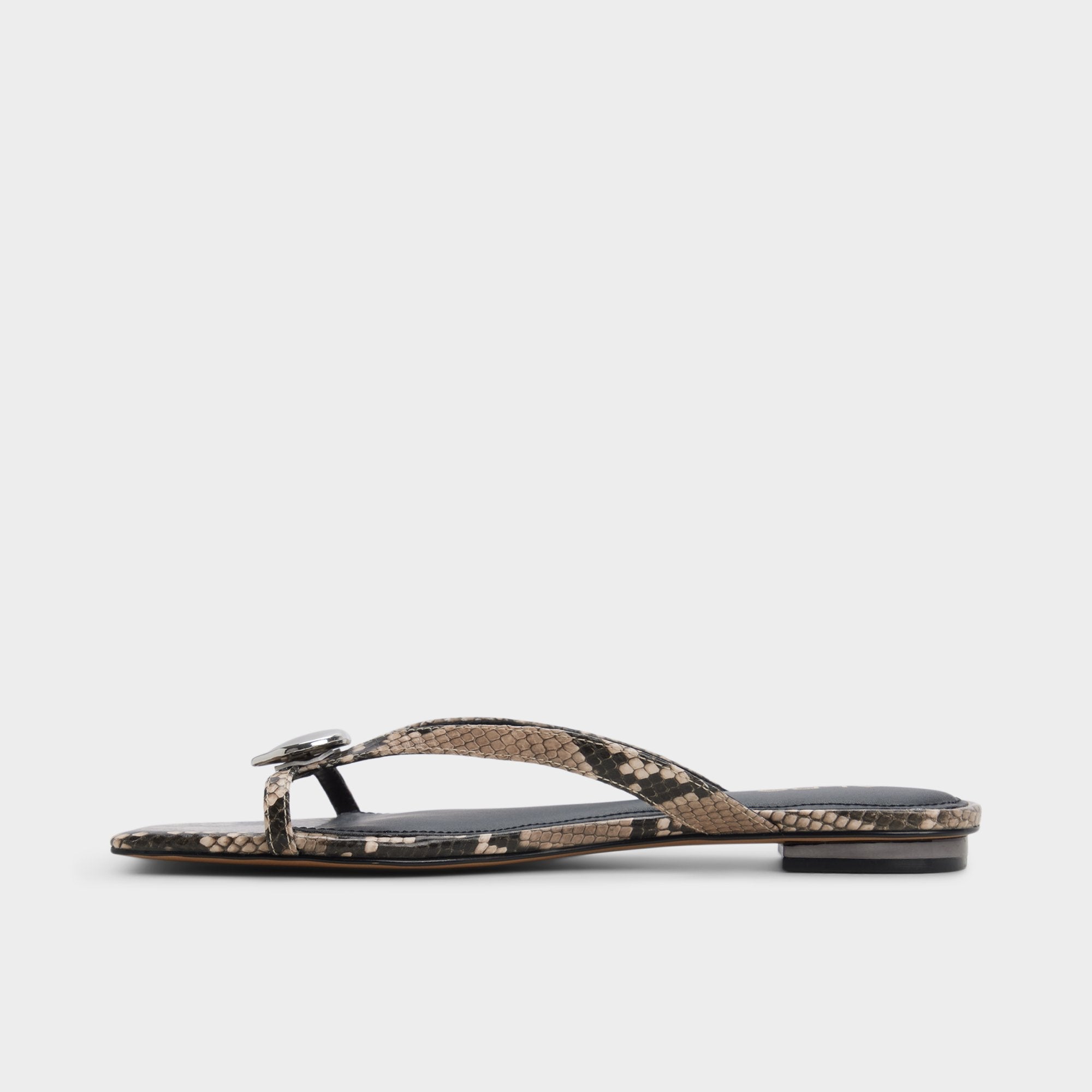 Aldo Iliria White/Black Women's Flats - Slide sandal Women