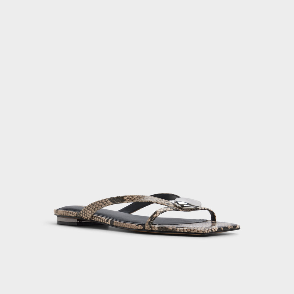 Aldo Iliria White/Black Women's Flats - Slide sandal Women