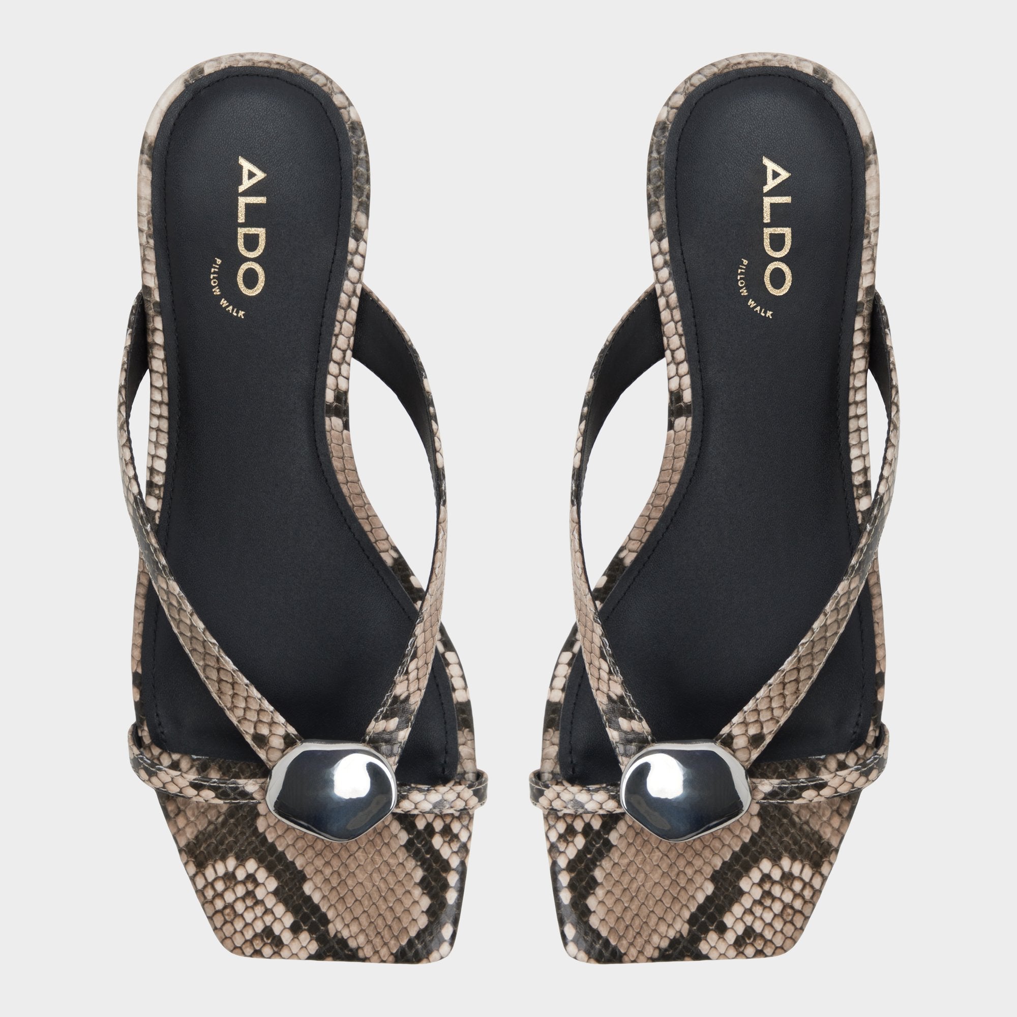 Aldo Iliria White/Black Women's Flats - Slide sandal Women