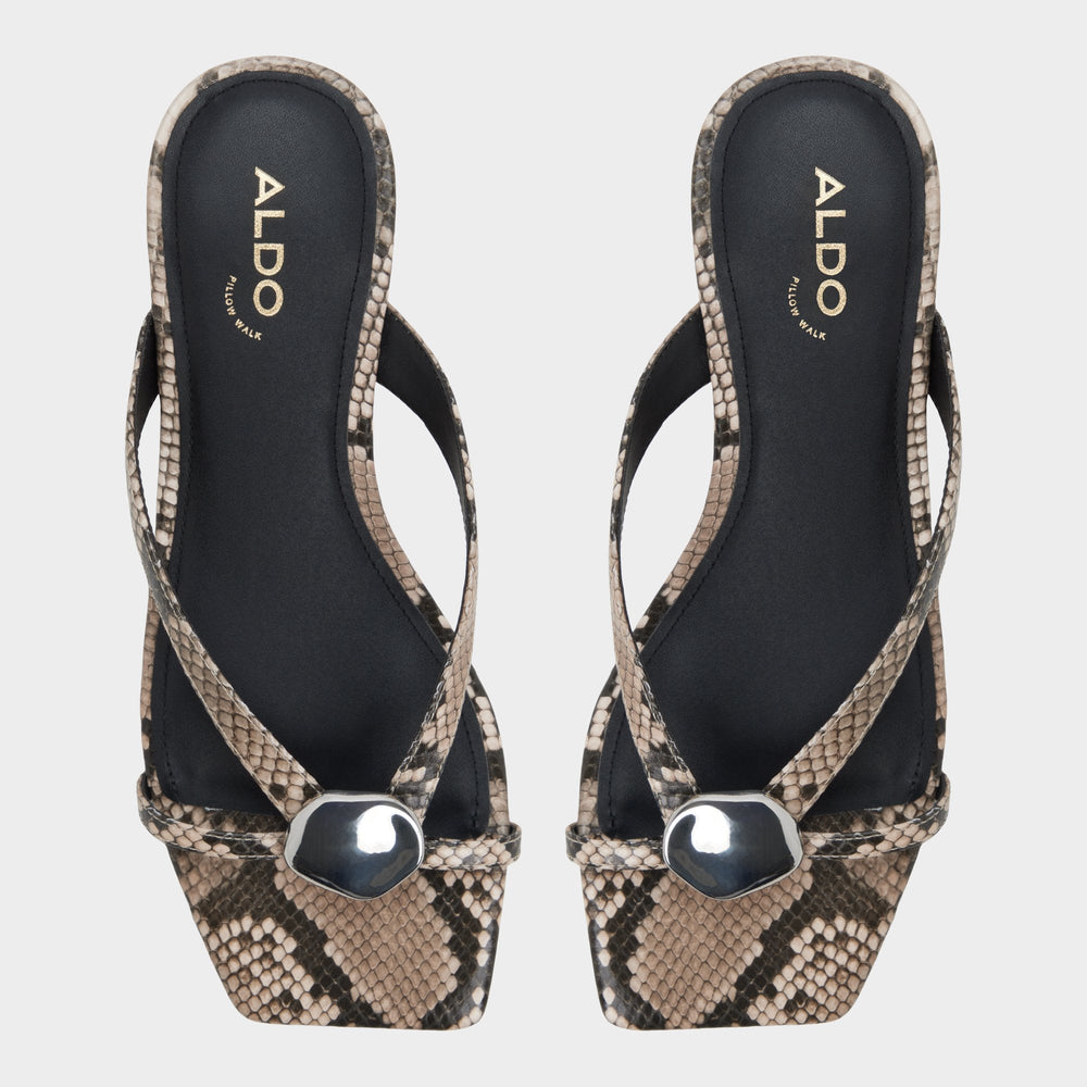 Aldo Iliria White/Black Women's Flats - Slide sandal Women