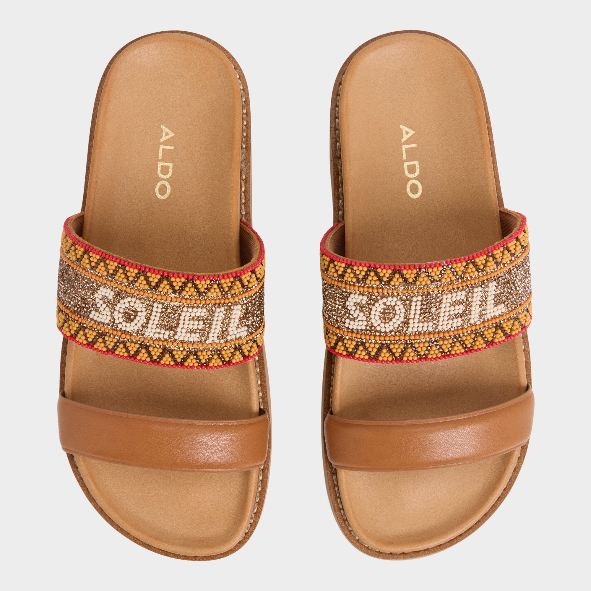 Aldo Beachvacay Brown Multi Women's Footbed sandals -  Women