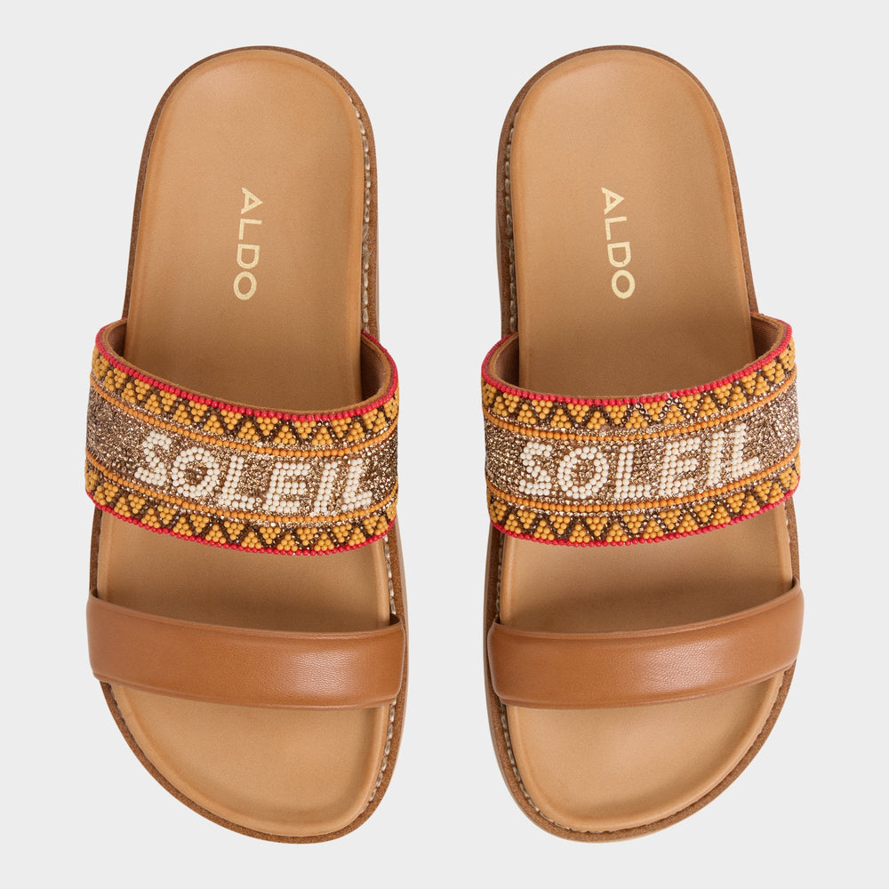 Aldo Beachvacay Brown Multi Women's Footbed sandals -  Women