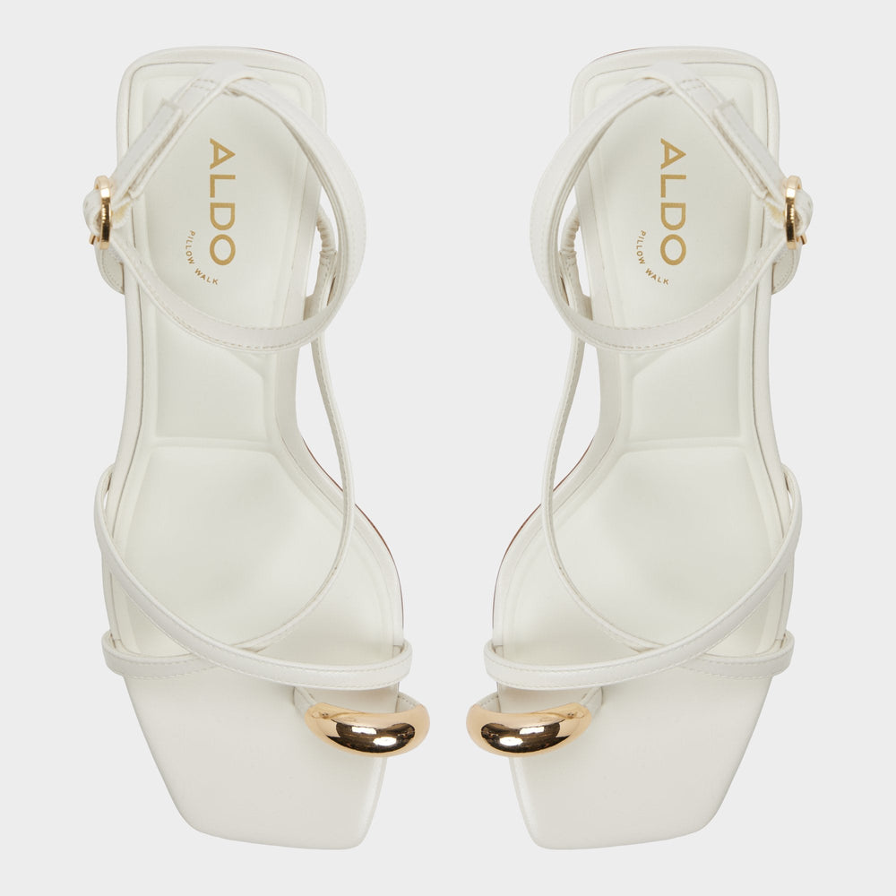 Aldo Elodiah White/Bone Women's Travel essentials - Strappy heeled sandal, Stiletto heel Women