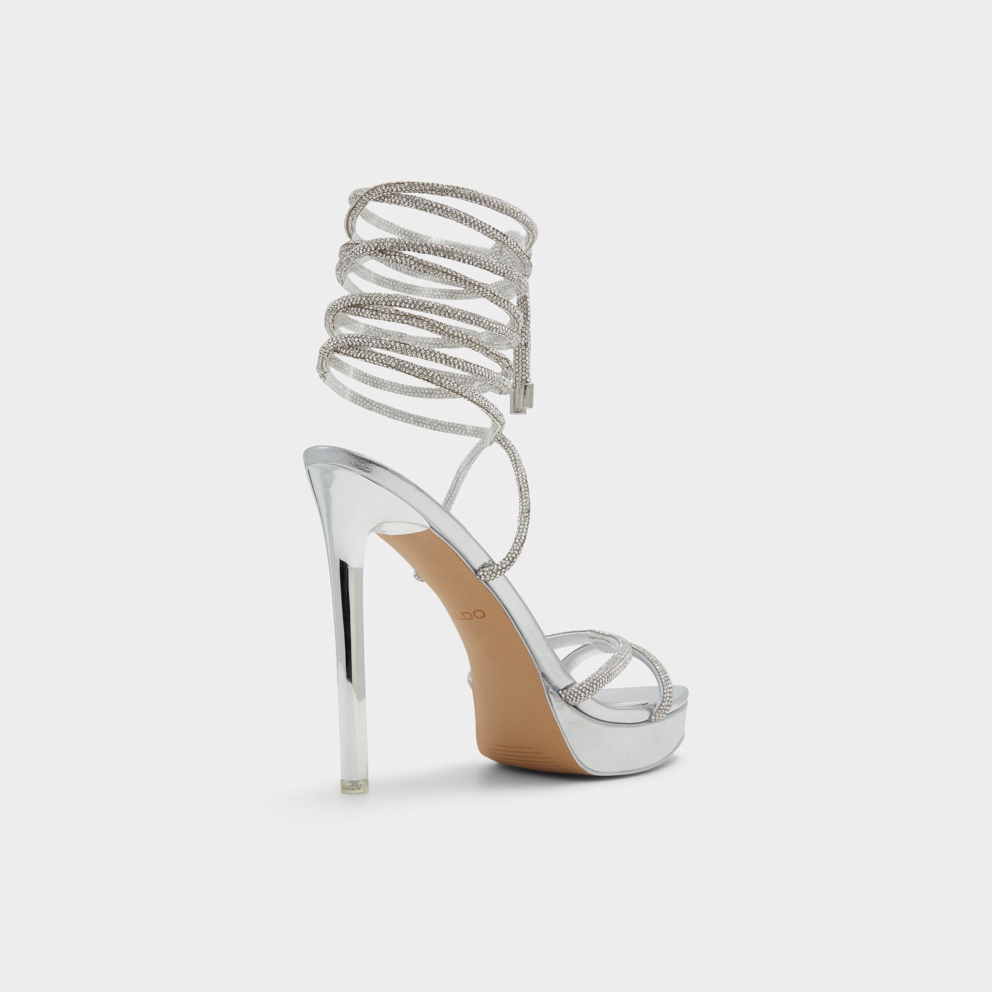 Aldo Izabella in Silver 13621003 - Strappy heeled sandal, Platform Women