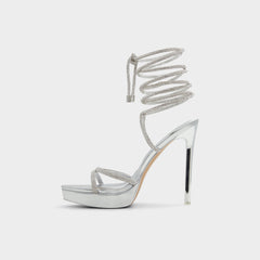 Aldo Izabella in Silver 13621003 - Strappy heeled sandal, Platform Women