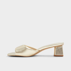 Aldo Aneka Gold Women's Heeled mules - Heeled mule, Block heel Women