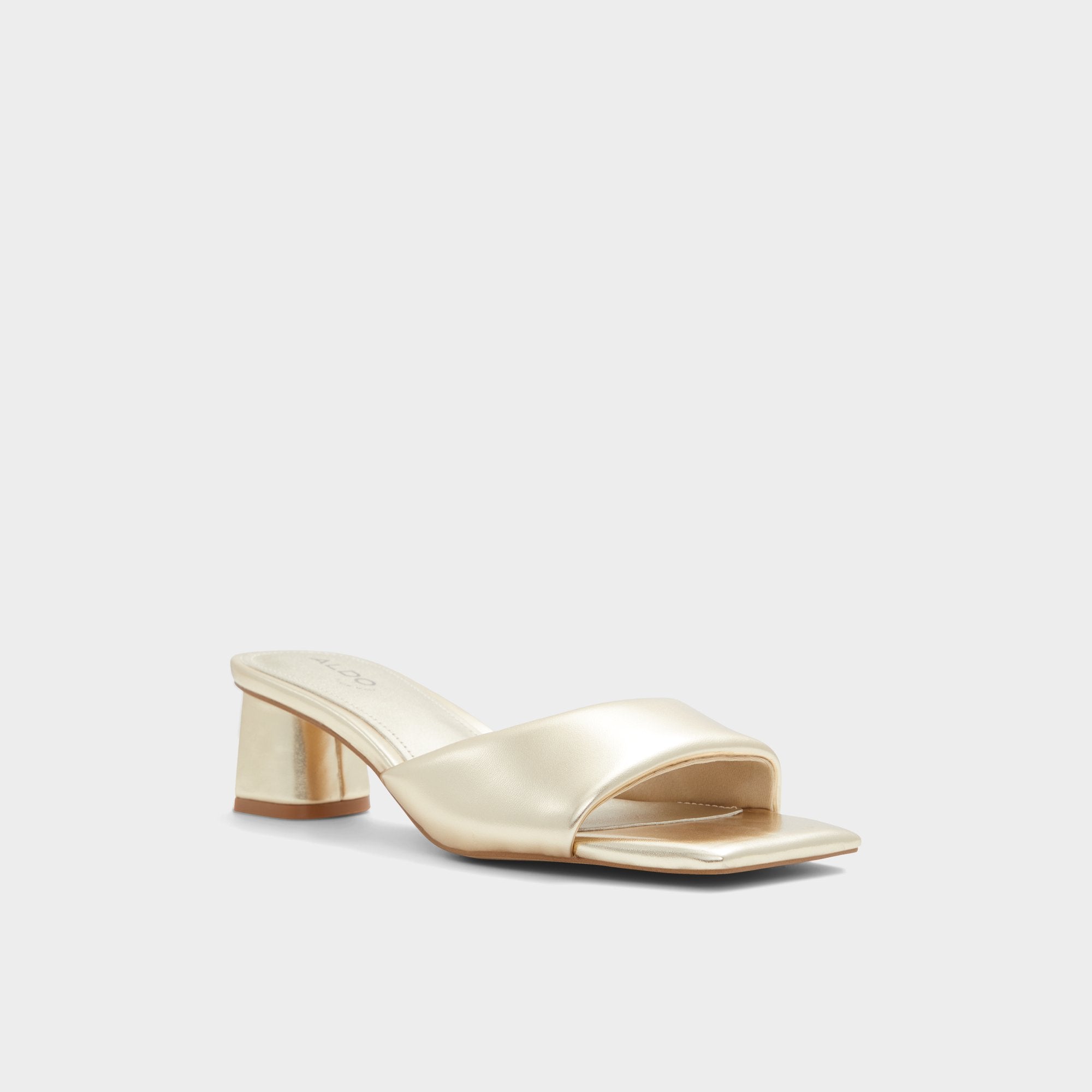 Aldo Aneka Gold Women's Heeled mules - Heeled mule, Block heel Women