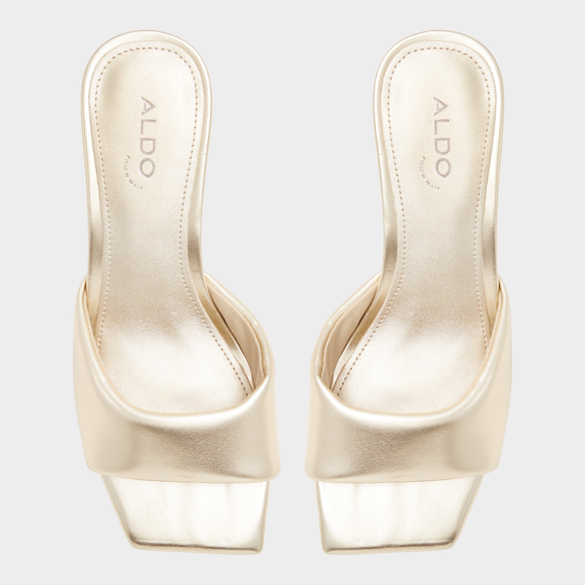 Aldo Aneka Gold Women's Heeled mules - Heeled mule, Block heel Women