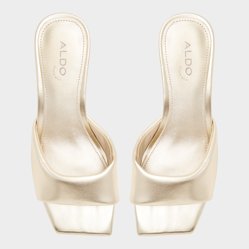 Aldo Aneka Gold Women's Heeled mules - Heeled mule, Block heel Women