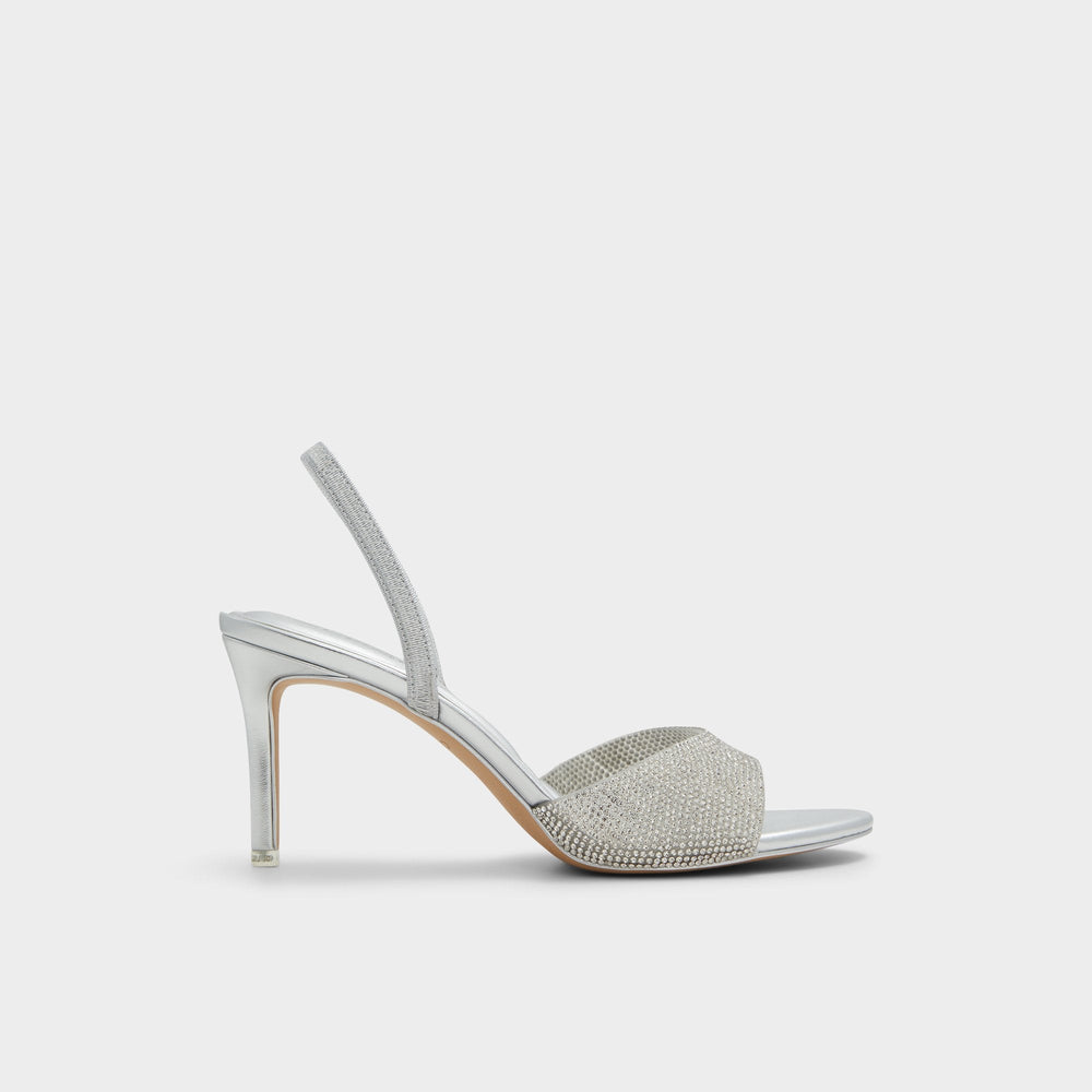 Aldo Aitana in Silver - Strappy heeled sandal, Stiletto heel Women