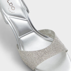 Aldo Aitana in Silver - Strappy heeled sandal, Stiletto heel Women