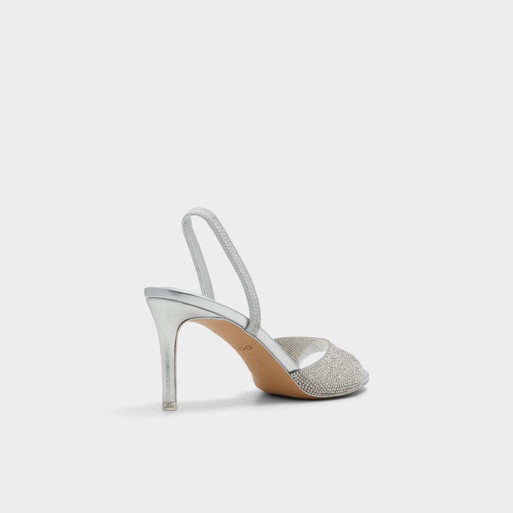 Aldo Aitana in Silver - Strappy heeled sandal, Stiletto heel Women