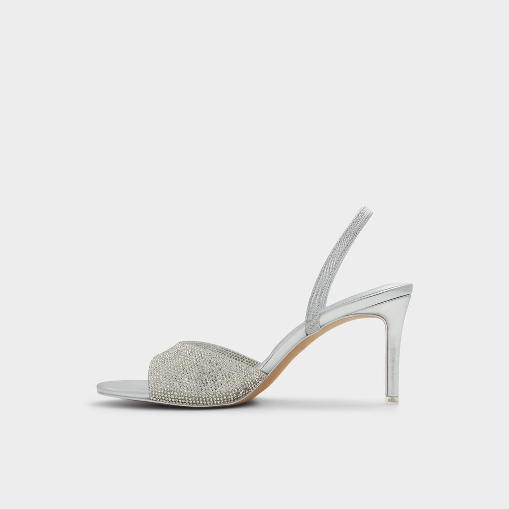Aldo Aitana in Silver - Strappy heeled sandal, Stiletto heel Women
