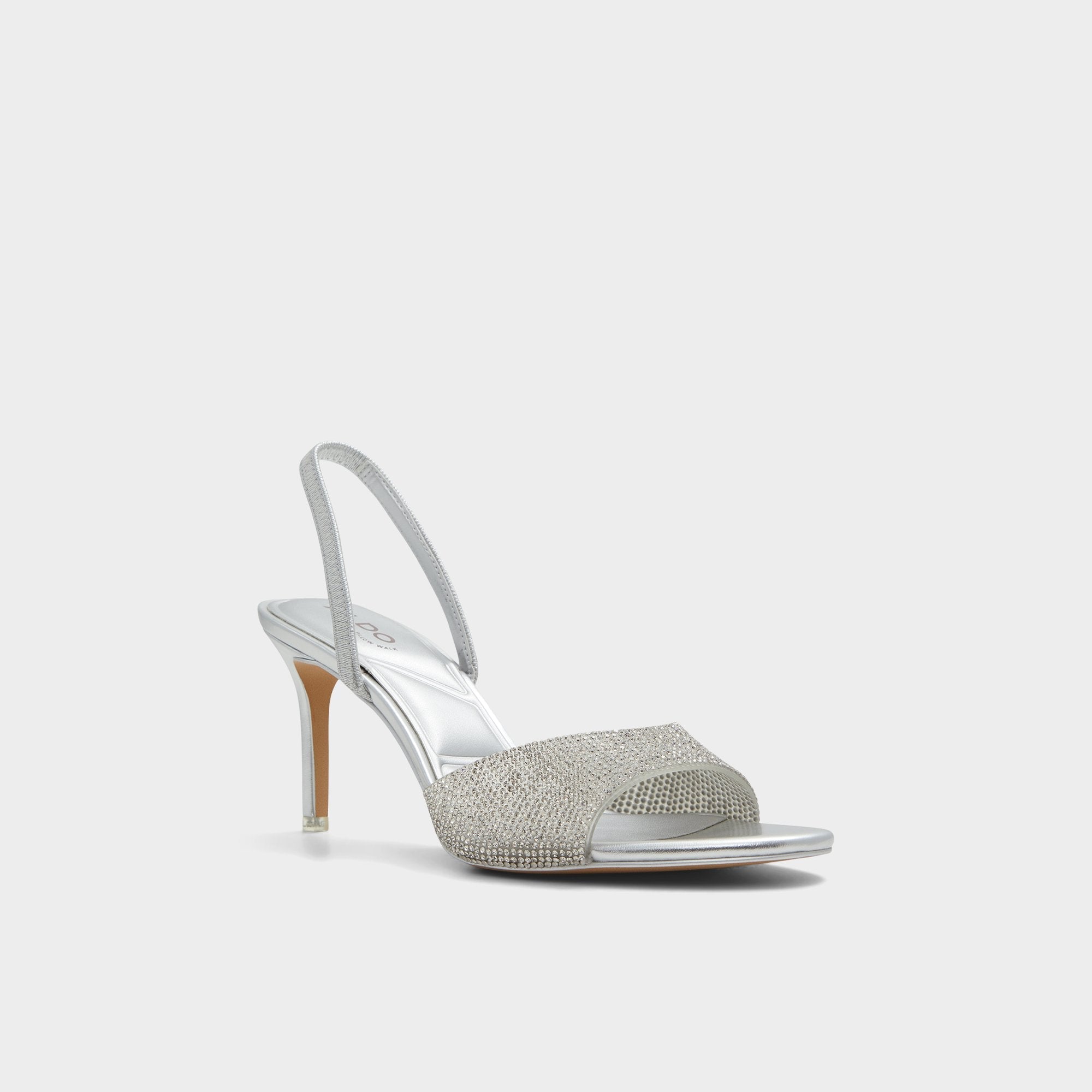 Aldo Aitana in Silver - Strappy heeled sandal, Stiletto heel Women