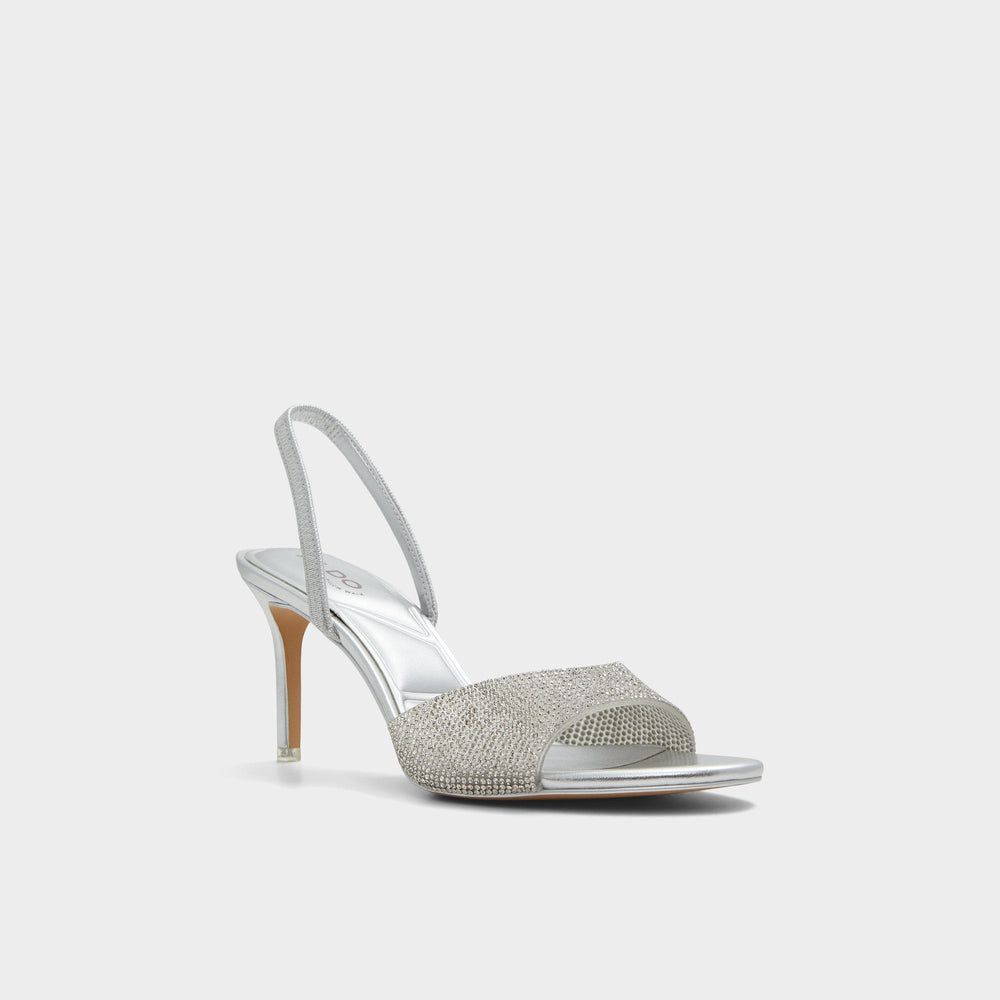 Aldo Aitana in Silver - Strappy heeled sandal, Stiletto heel Women