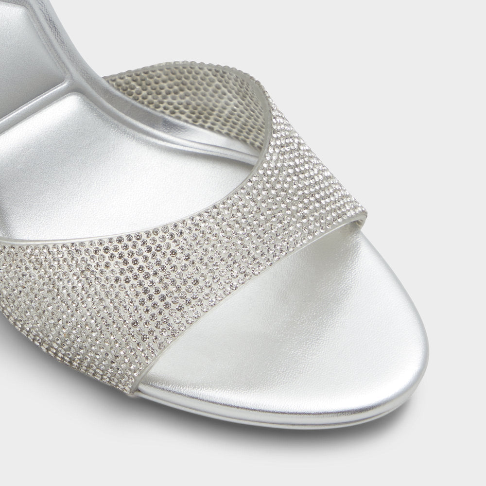 Aldo Aitana in Silver - Strappy heeled sandal, Stiletto heel Women