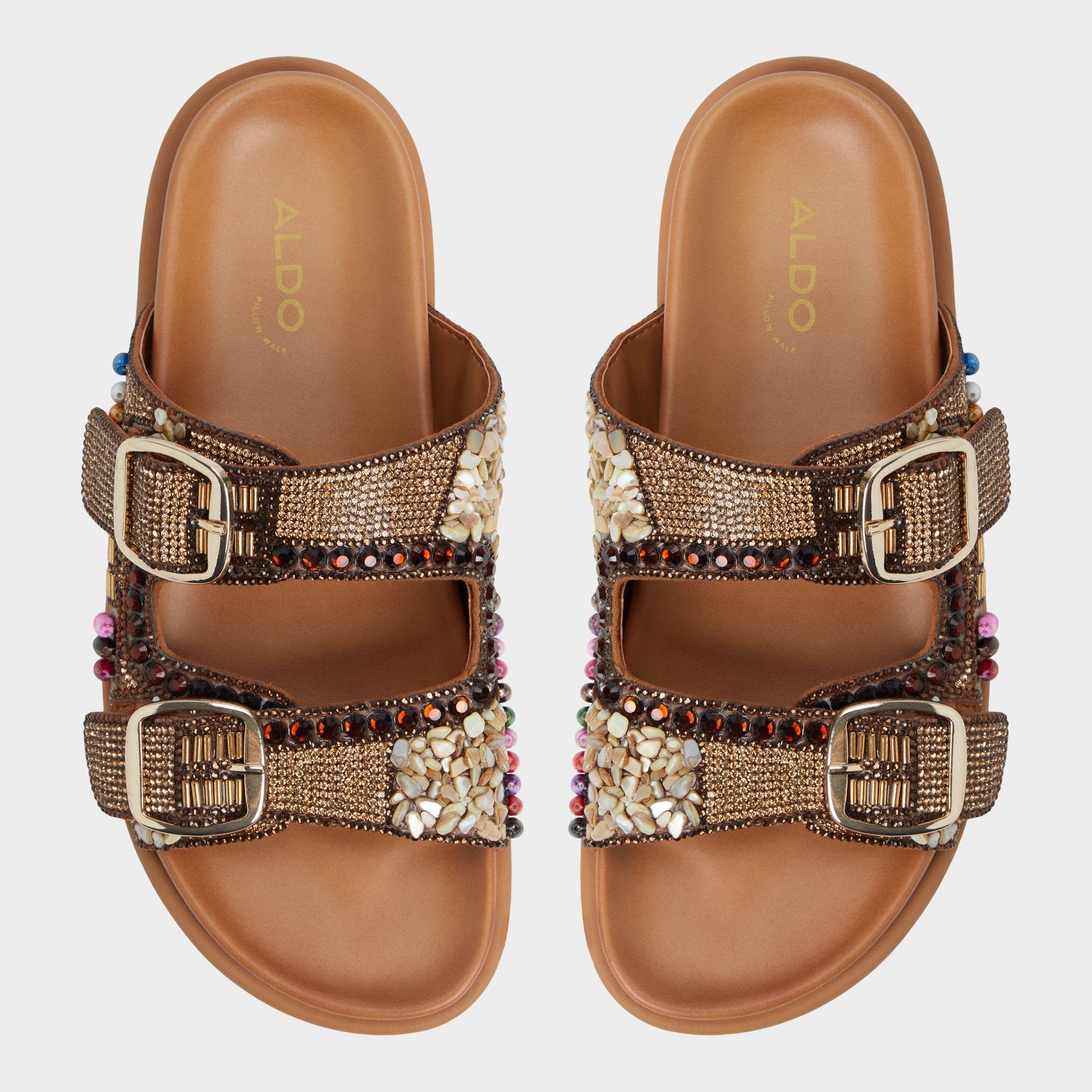Aldo Bohochic Open Brown Women's Footbed sandals - Footbed sandal Women