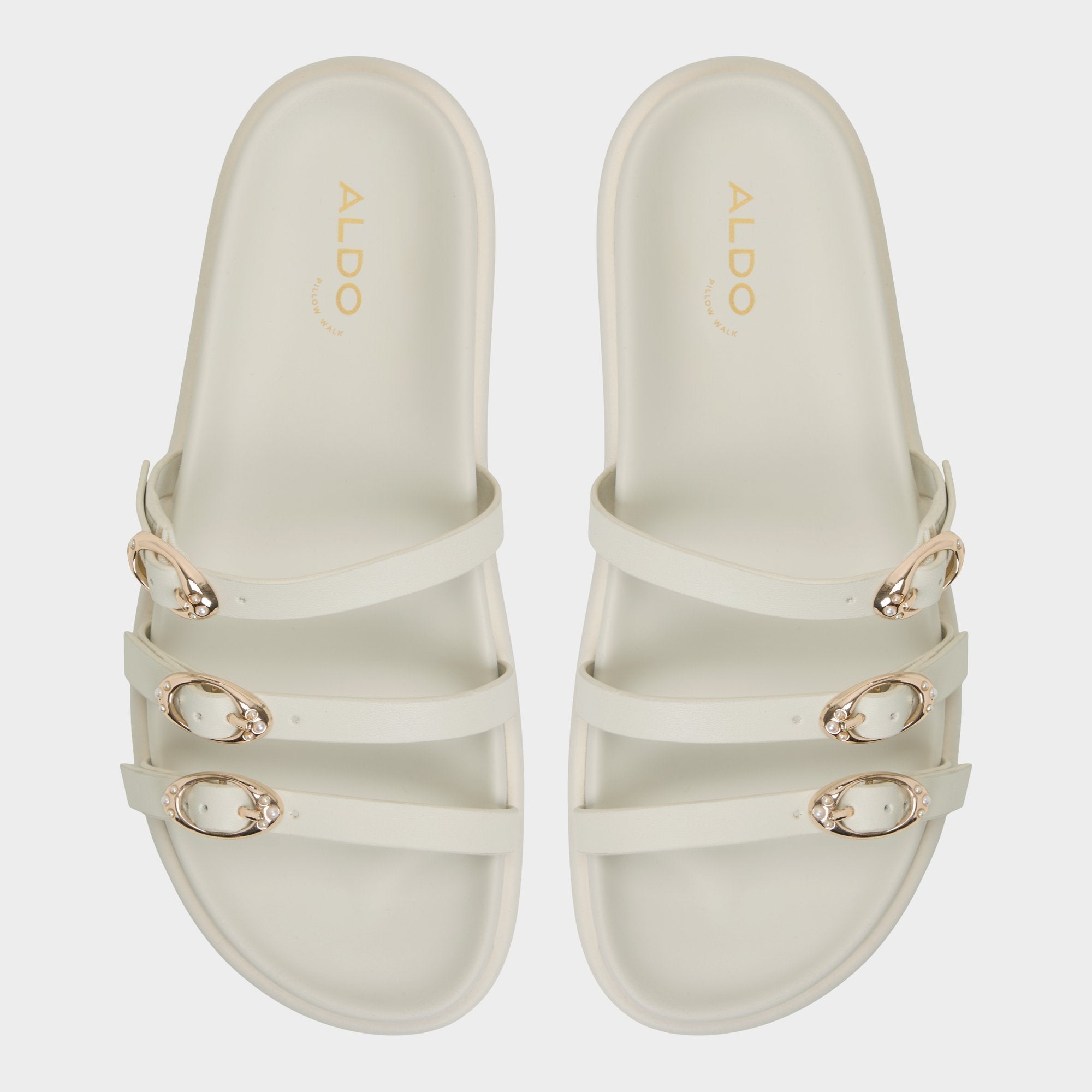 Aldo Zephyra White Women's Footbed sandals - Footbed sandal, Footbed sandal Women