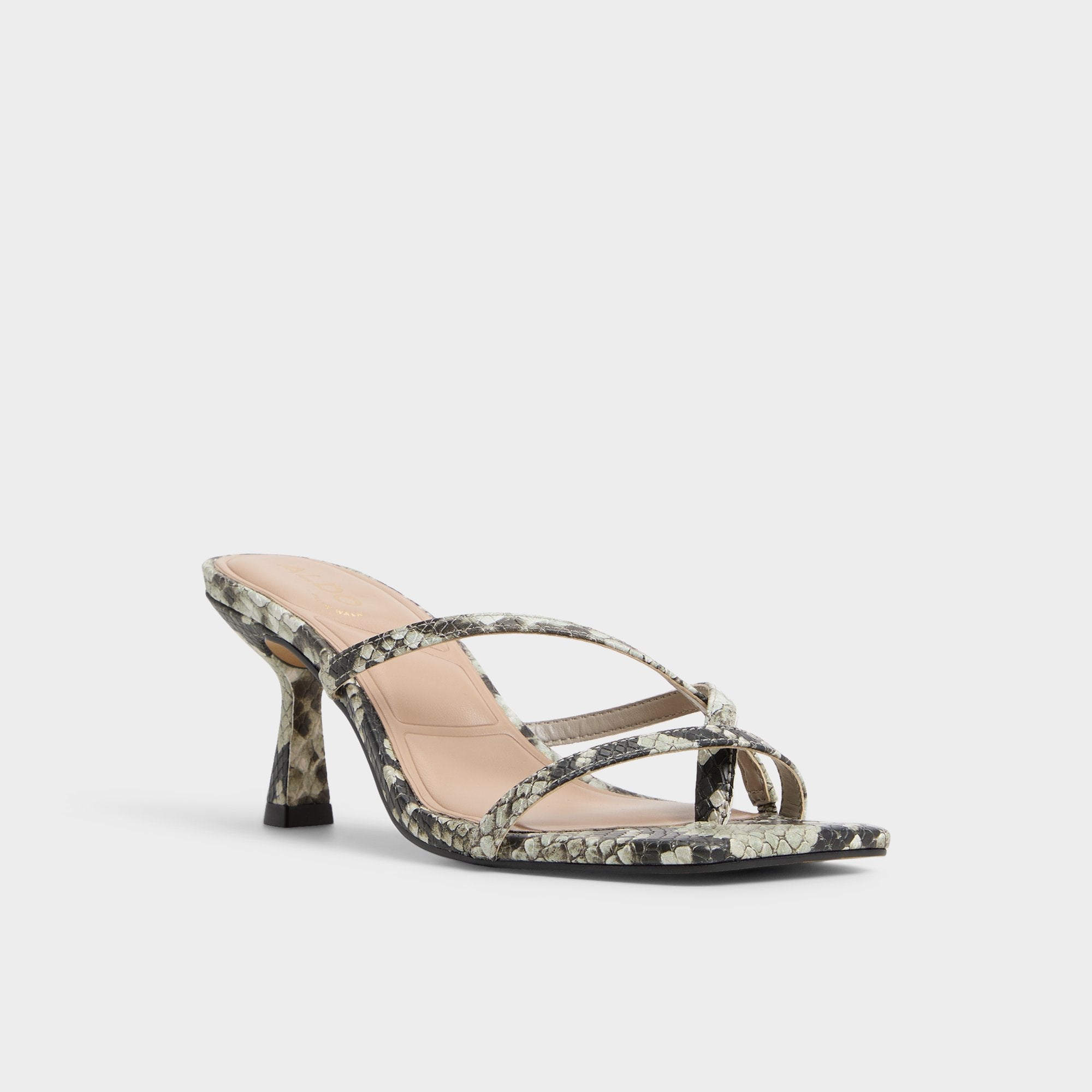 Aldo Calypsa White/Black Women's Animal Prints - Strappy heeled sandal Women