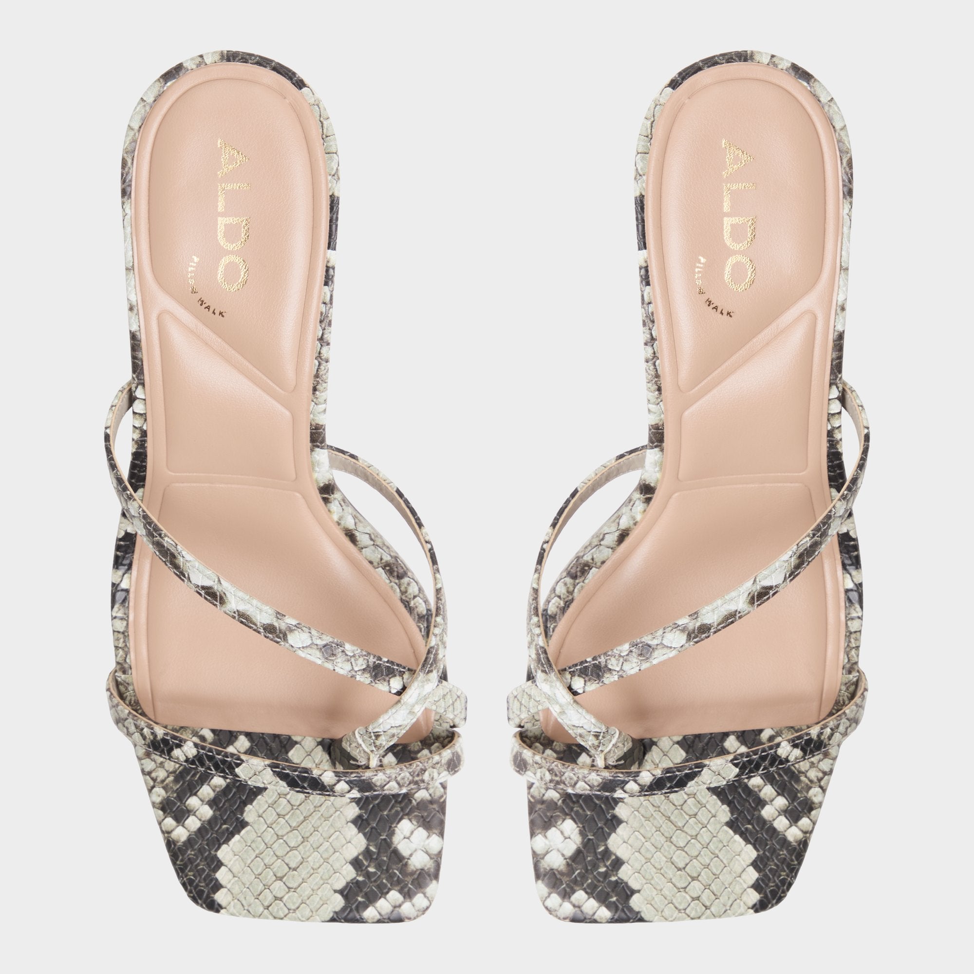 Aldo Calypsa White/Black Women's Animal Prints - Strappy heeled sandal Women