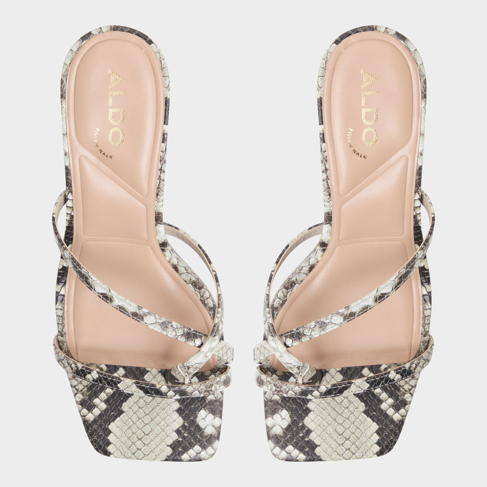 Aldo Calypsa White/Black Women's Animal Prints - Strappy heeled sandal Women
