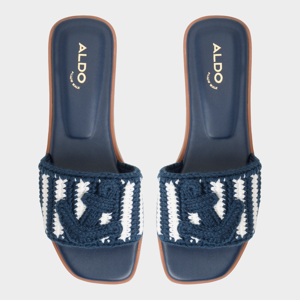 Aldo Sabbia Blue Combo Women's Flats - Slide sandal Women