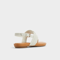 Aldo Taylen White/Bone Women's Footbed sandals - T-strap sandal Women