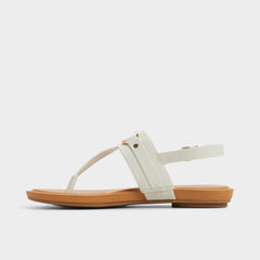 Aldo Taylen White/Bone Women's Footbed sandals - T-strap sandal Women