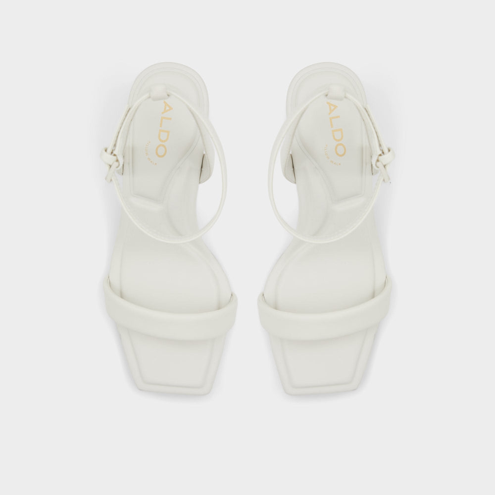 Aldo Aurorai White/Bone Women's Strappy sandals - Strappy heeled sandal, Block heel Women