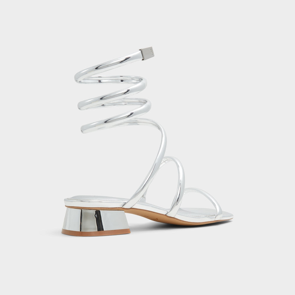 Aldo Spinna in Silver - Strappy sandal, Block heel Women