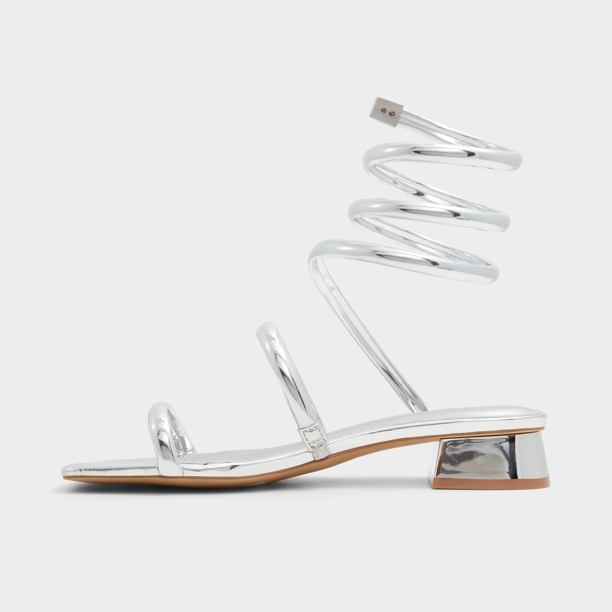 Aldo Spinna in Silver - Strappy sandal, Block heel Women