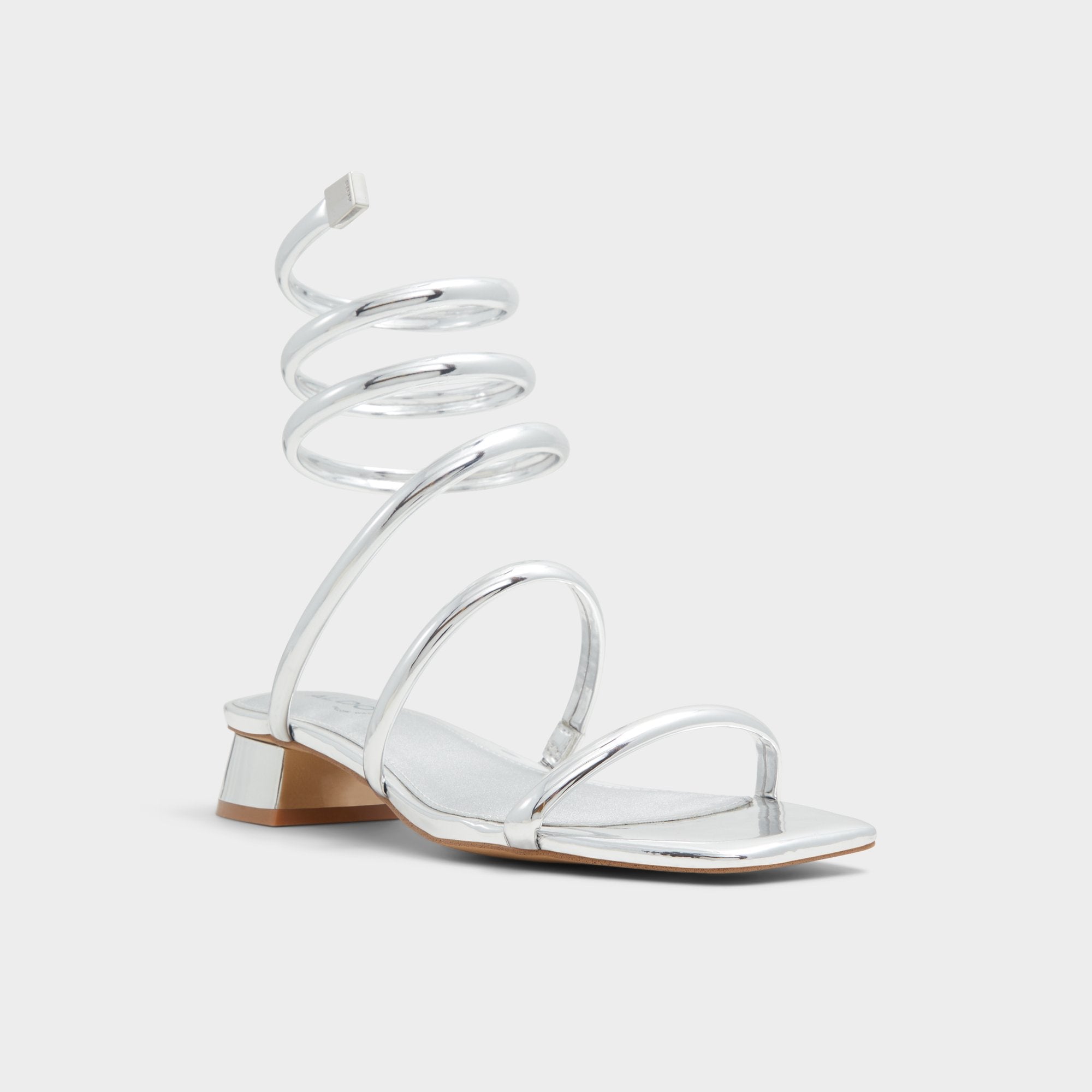 Aldo Spinna in Silver - Strappy sandal, Block heel Women