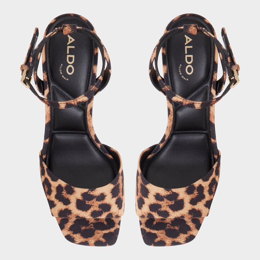 Aldo Chicgleam Brown Multi Women's Strappy sandals - Strappy heeled sandal, Platform Women