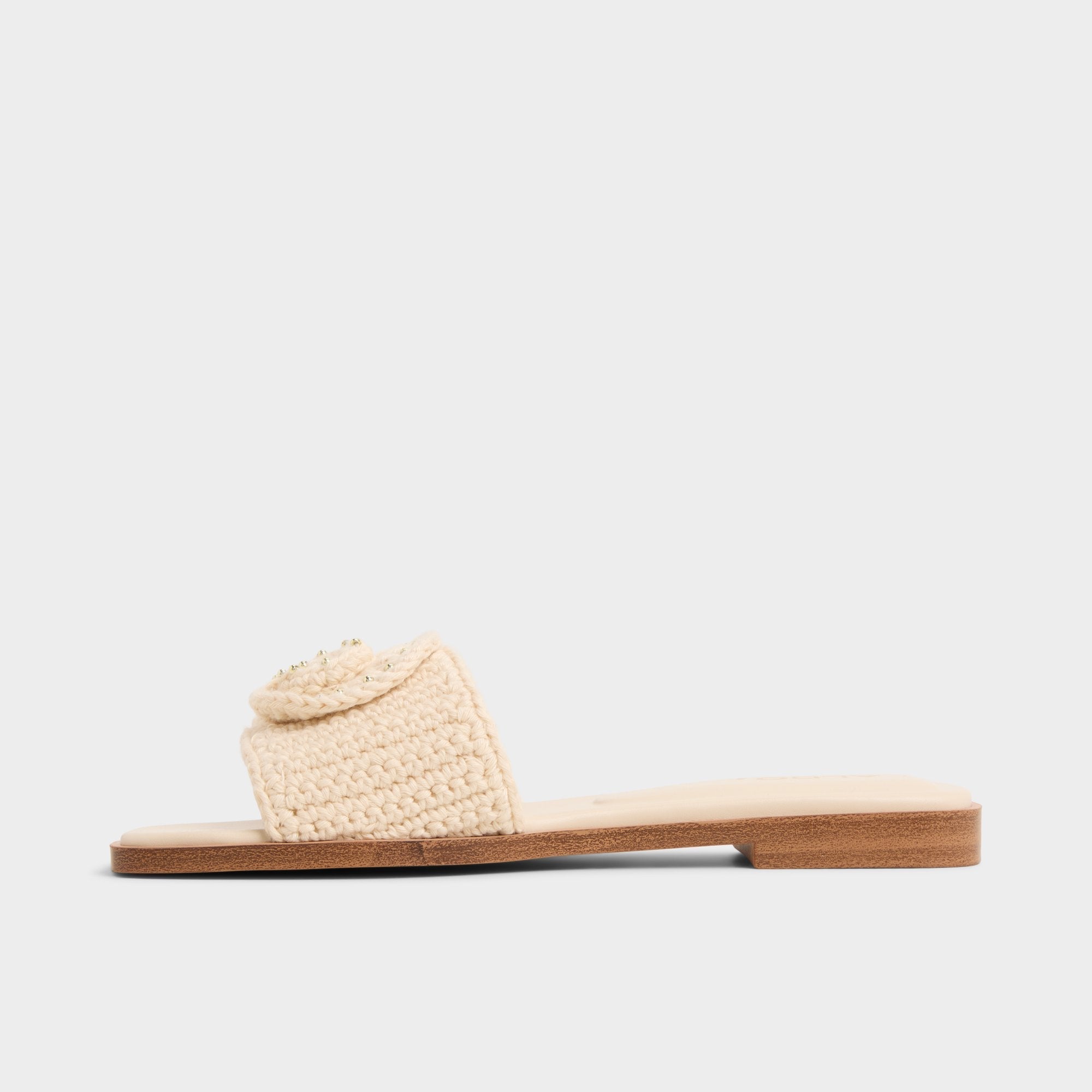 Aldo Sabbia Light Beige Women's Flats - Slide sandal Women
