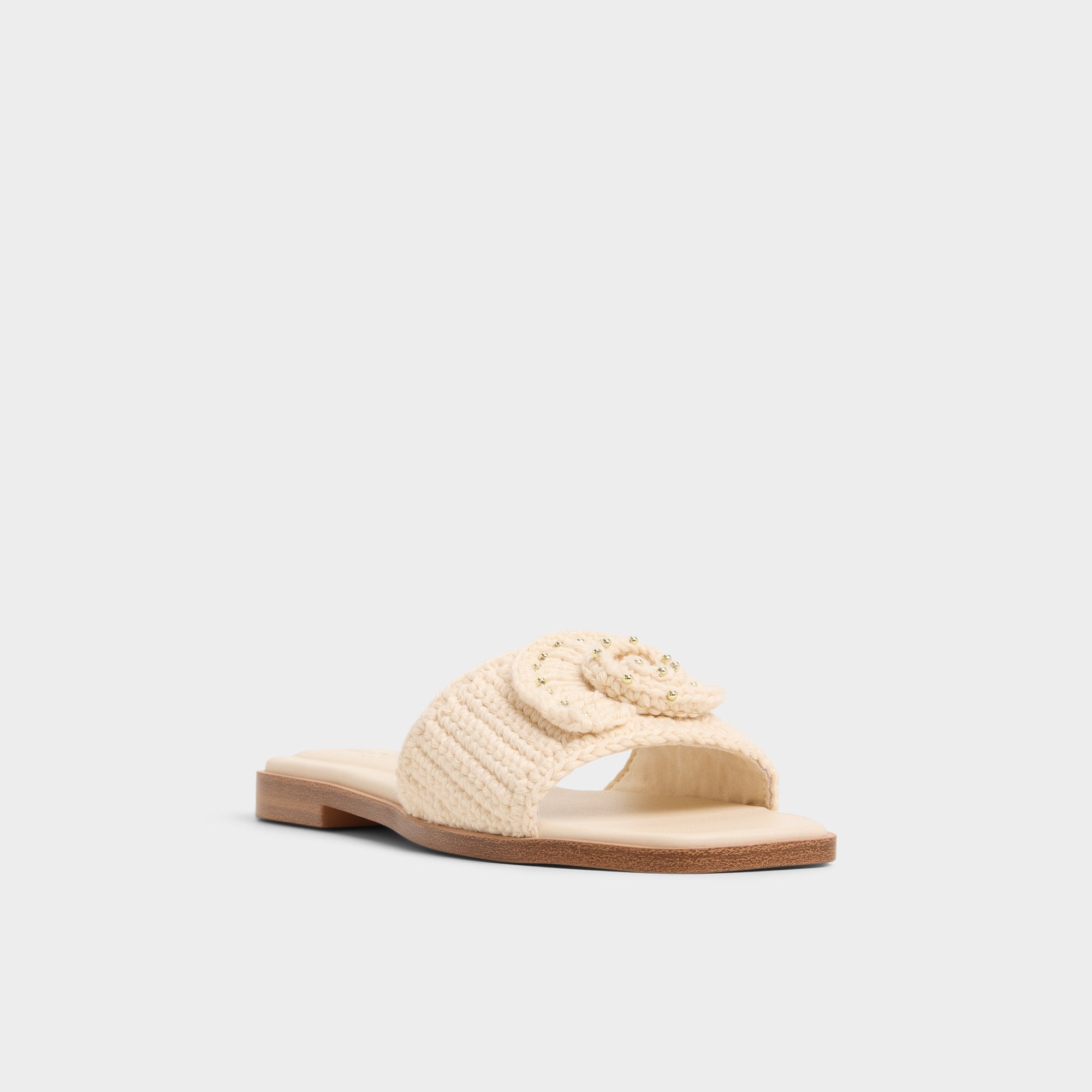Aldo Sabbia Light Beige Women's Flats - Slide sandal Women