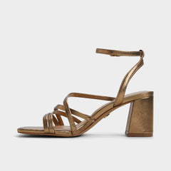 Aldo Esther Gold Women's Block heels - Strappy heeled sandal, Block heel Women