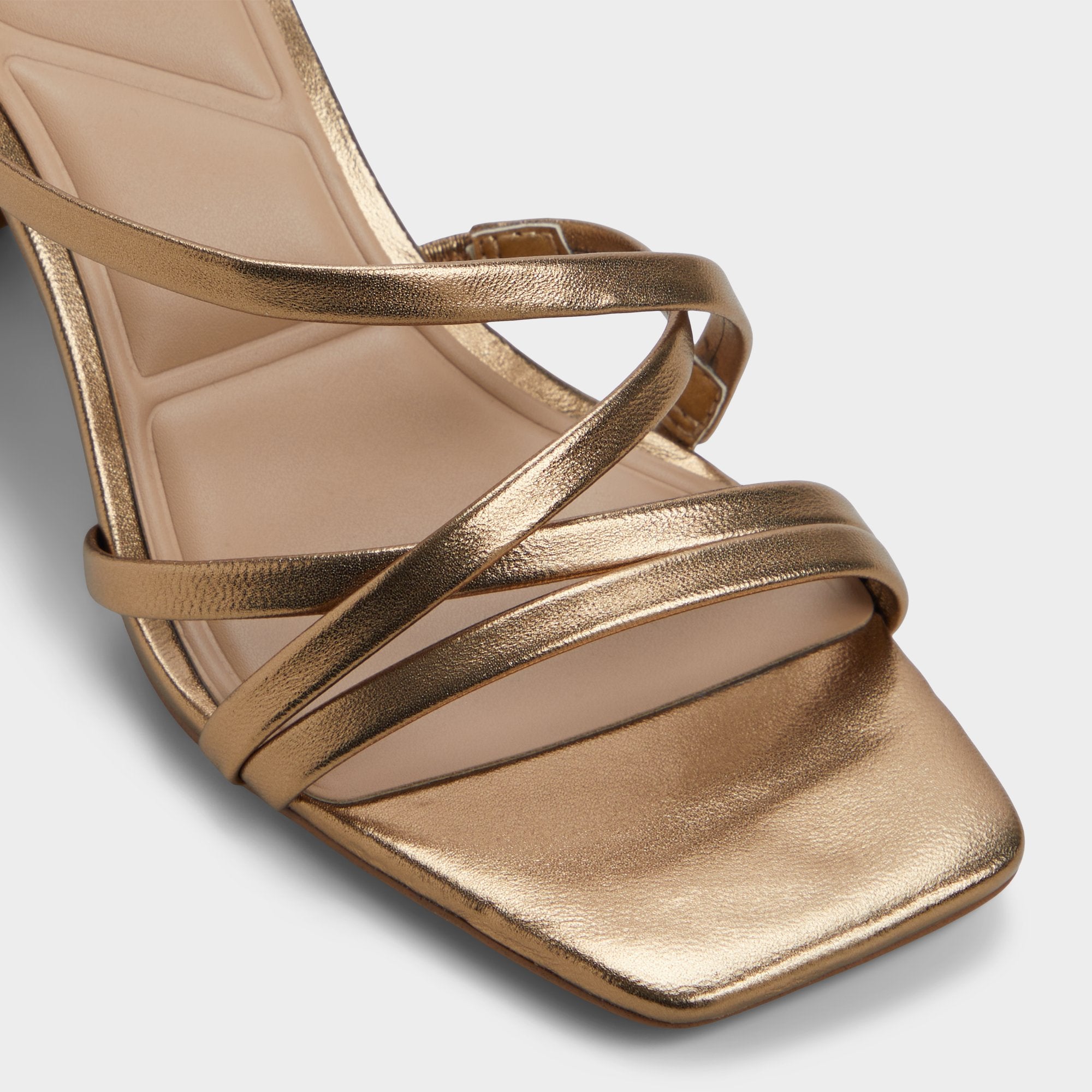 Aldo Esther Gold Women's Block heels - Strappy heeled sandal, Block heel Women