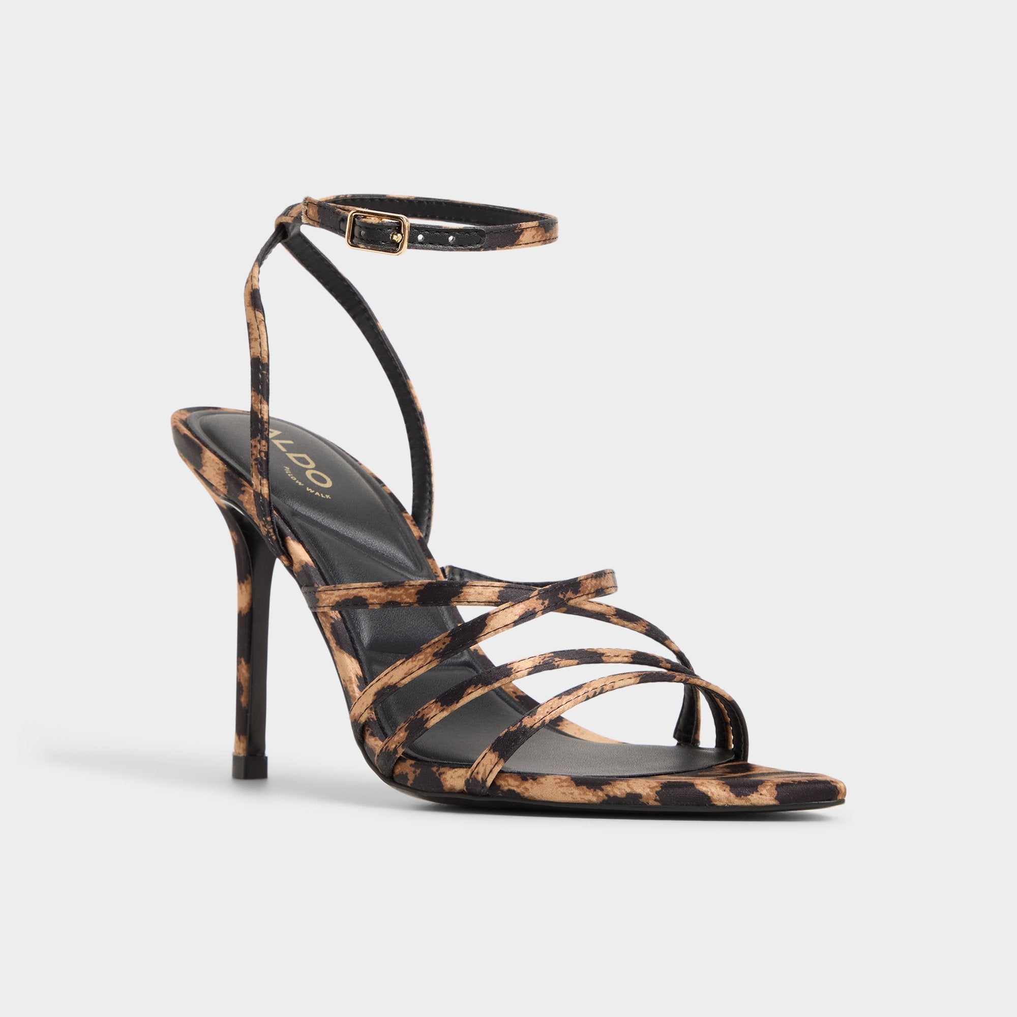 Aldo Solania Brown Multi Women's Strappy sandals - Strappy heeled sandal, Stiletto heel Women