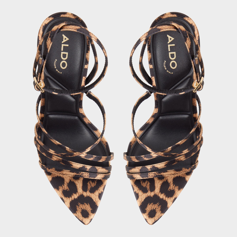 Aldo Solania Brown Multi Women's Strappy sandals - Strappy heeled sandal, Stiletto heel Women