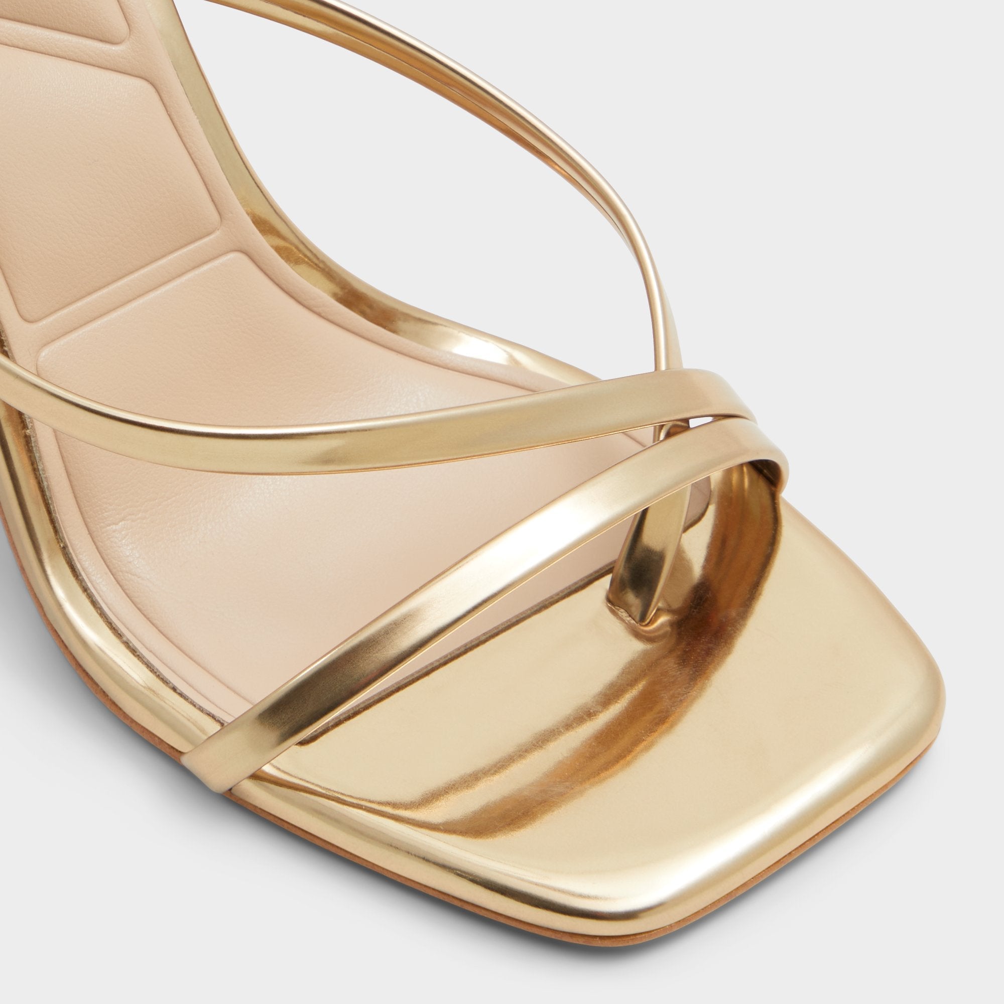 Aldo Laurader Gold Women's Block heels - Strappy heeled sandal, Block heel Women