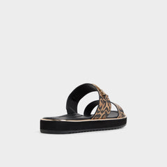 Aldo Lagoon Brown Multi Women's Flats - Strappy flat sandal, Footbed sandal Women