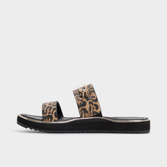 Aldo Lagoon Brown Multi Women's Flats - Strappy flat sandal, Footbed sandal Women