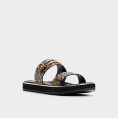 Aldo Lagoon Brown Multi Women's Flats - Strappy flat sandal, Footbed sandal Women