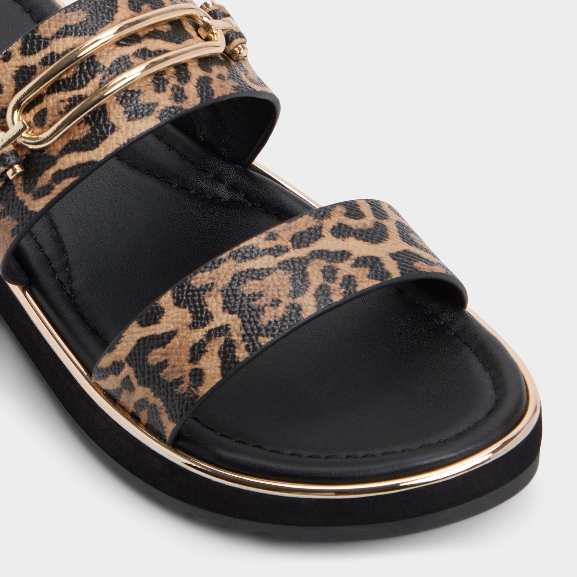 Aldo Lagoon Brown Multi Women's Flats - Strappy flat sandal, Footbed sandal Women