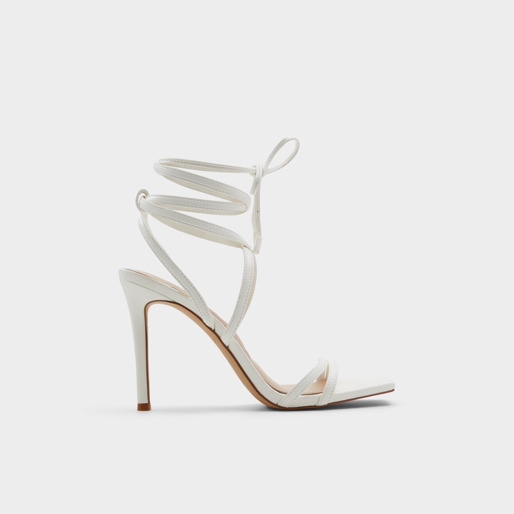 Aldo Phaedra in White - Strappy stiletto sandal, Stiletto heel Women