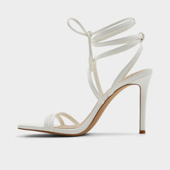 Aldo Phaedra in White - Strappy stiletto sandal, Stiletto heel Women