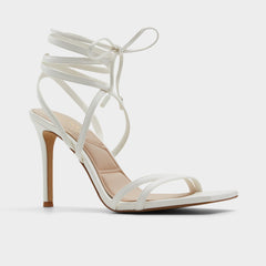 Aldo Phaedra in White - Strappy stiletto sandal, Stiletto heel Women