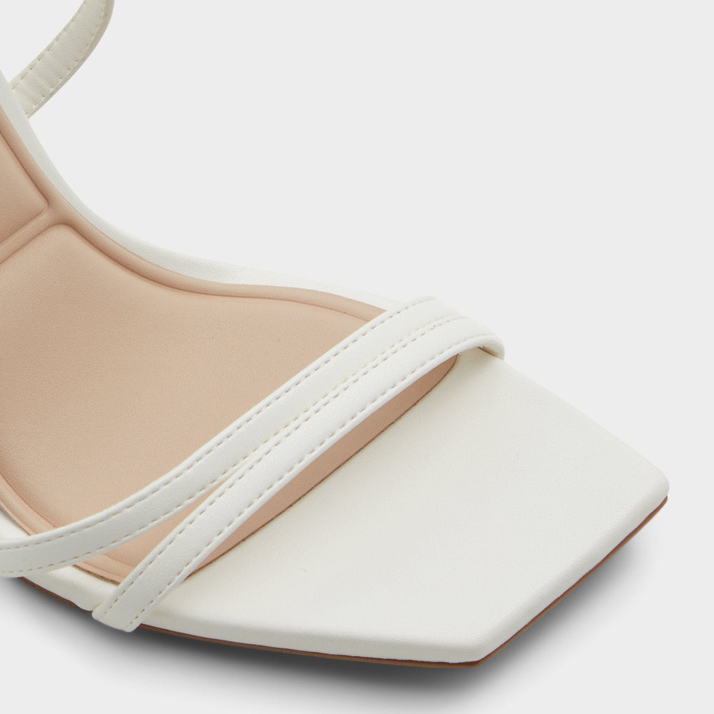 Aldo Phaedra in White - Strappy stiletto sandal, Stiletto heel Women
