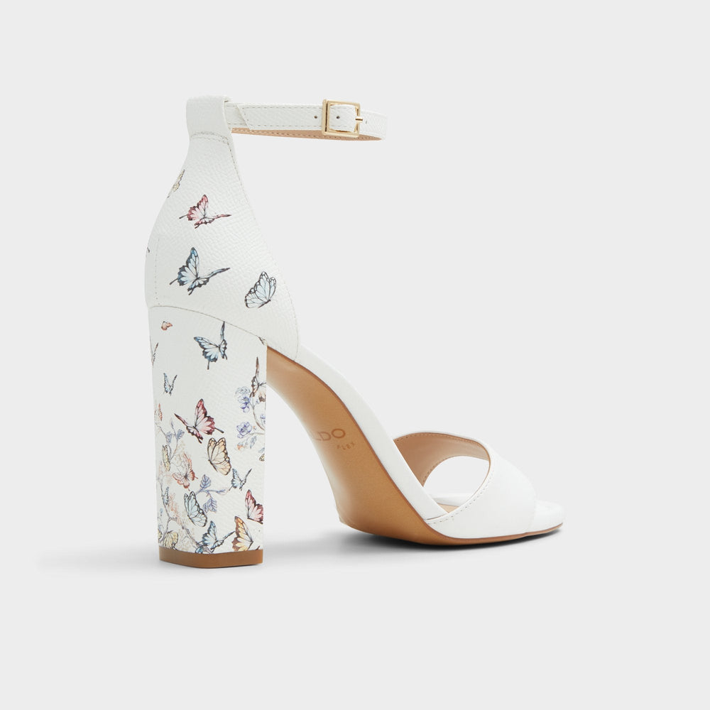 Aldo Enaegyn White Multi Women's Strappy sandals - Strappy heeled sandal, Block heel Women